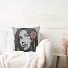 Aangepaste tekst Stijlvolle afbeelding waterverf Kussen