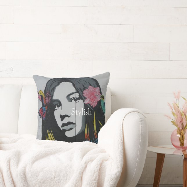 Aangepaste tekst Stijlvolle afbeelding waterverf Kussen (Bank)