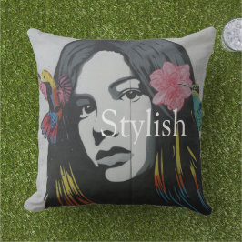 Aangepaste tekst Stijlvolle grafische waterverf GB Buitenkussen