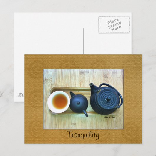 Aangepaste tekst Stilleven Thee Set Foto Briefkaart (Voorkant / Achterkant)