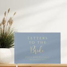 Aangepaste tekst stoffig blauwe gouden letters aan