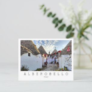 Aangepaste tekst, straat met trullis in Alberobell Briefkaart
