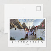 Aangepaste tekst, straat met trullis in Alberobell Briefkaart (Voorkant / Achterkant)