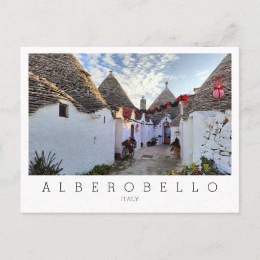 Aangepaste tekst, straat met trullis in Alberobell Briefkaart (Voorkant)