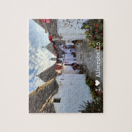 Aangepaste tekst, straat met trullis in Alberobell Legpuzzel (Verticaal)