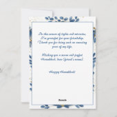 Aangepaste tekst Stralende Chanoeka Bloemen Feestdagenkaart (Achterkant)