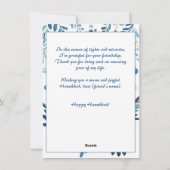 Aangepaste tekst Stralende Chanoeka Bloemen Feestdagenkaart (Achterkant)