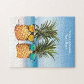 Aangepaste tekst Strand Ananas Legpuzzel (Horizontaal)