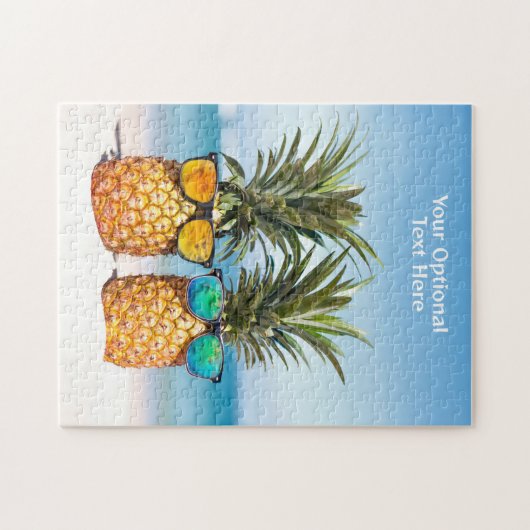 Aangepaste tekst Strand Ananas Legpuzzel (Horizontaal)