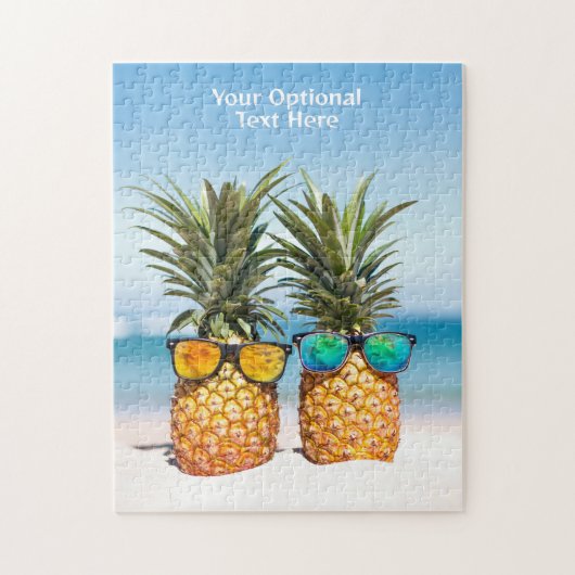 Aangepaste tekst Strand Ananas Legpuzzel (Verticaal)