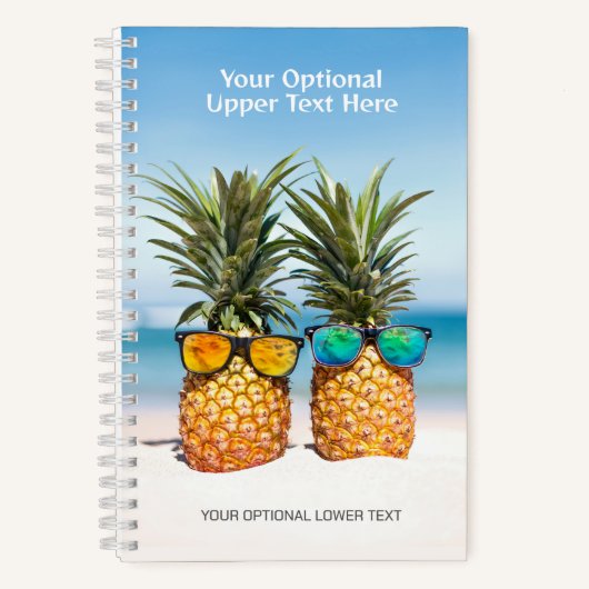 Aangepaste tekst Strand Ananas Notitieboek (Voorkant)