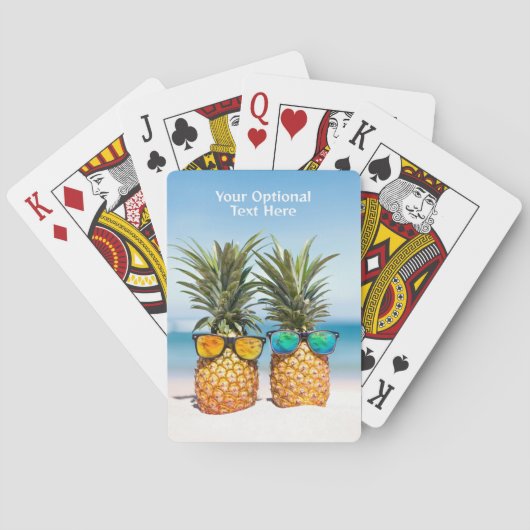 Aangepaste tekst Strand Ananas Pokerkaarten (Achterkant)