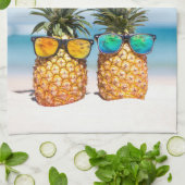 Aangepaste tekst Strand Ananas Theedoek (Gevouwen)