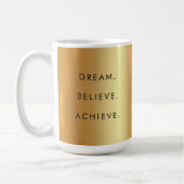 Aangepaste tekst Succes Quote Dream Believe Bereik Koffiemok (Links)