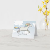 Aangepaste tekst Succes Unieke Eenhoorn Opmerking  Kaart (Gele Bloem)