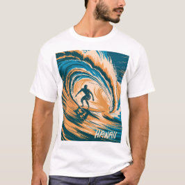 Aangepaste tekst Surfen Golven Minimale Retro Art T-shirt