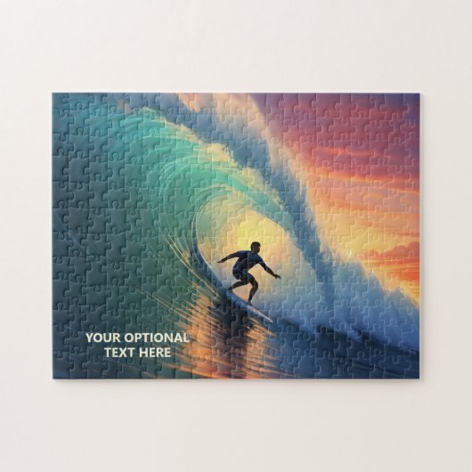 Aangepaste tekst surfen legpuzzel (Horizontaal)