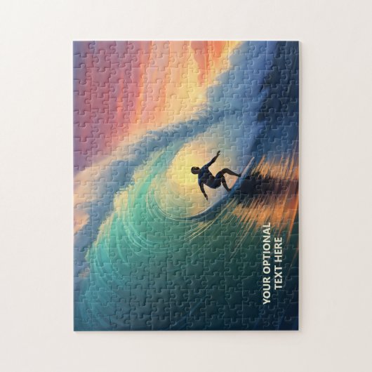 Aangepaste tekst surfen legpuzzel (Verticaal)