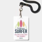 Aangepaste tekst Surfer badges (Voorzijde met lanyard)