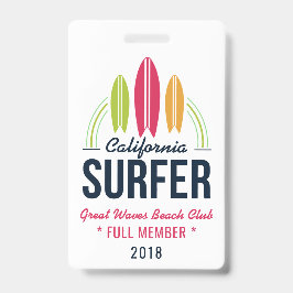 Aangepaste tekst Surfer badges