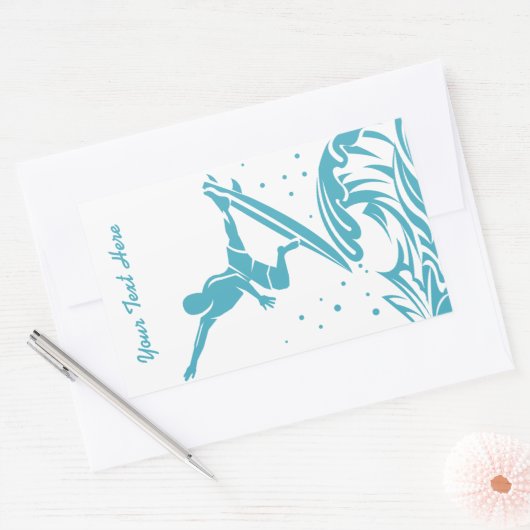 Aangepaste tekst Surfer stickers (Envelop)