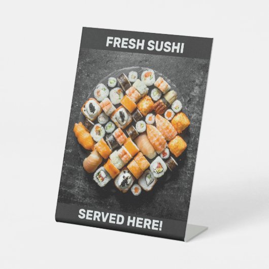 Aangepaste tekst Sushi Laatst voetstuk Reclamebord Met Voetstuk (Voorkant)