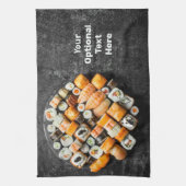 Aangepaste tekst Sushi Platter Theedoek (Verticaal)
