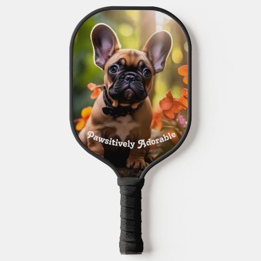 Aangepaste tekst 💗Sweet Frenchie puppy in een oer Pickleball Paddle (Voorkant)