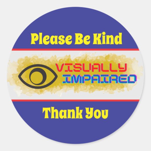 Aangepaste tekst - Symbolisch ontwerp met visuele  Ronde Sticker (Voorkant)