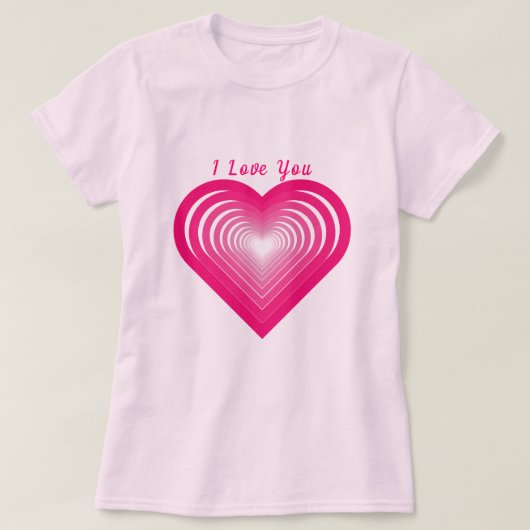 Aangepaste tekst T-shirt - Ik hou van je - hart (Design voorkant)