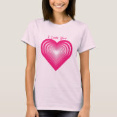 Aangepaste tekst T-shirt - Ik hou van je - hart (Voorkant)