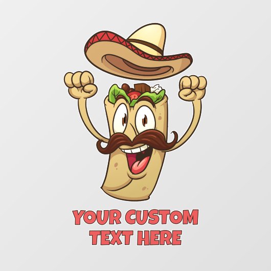 Aangepaste Tekst Taco Feest Raamsticker (Vel)