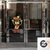 Aangepaste Tekst Taco Feest Raamsticker (Kantoordeur)