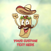 Aangepaste Tekst Taco Feest Raamsticker (Vel 3)