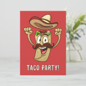 Aangepaste tekst Taco Feestje Kaart (Staand voorkant)