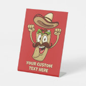 Aangepaste Tekst Taco Feestje Reclamebord Met Voetstuk (Voorkant)