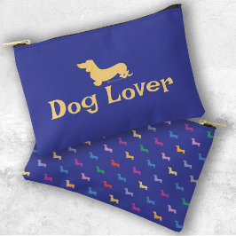 Aangepaste tekst Teckels Blauw Kleurrijk Patroon H Etui