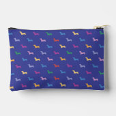 Aangepaste tekst Teckels Blauw Kleurrijk Patroon H Etui (Achterkant)