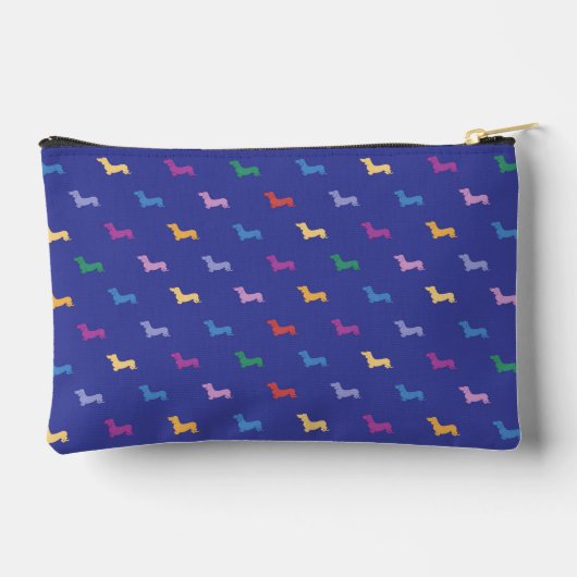 Aangepaste tekst Teckels Blauw Kleurrijk Patroon H Etui (Achterkant)