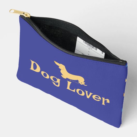 Aangepaste tekst Teckels Blauw Kleurrijk Patroon H Etui (Open)