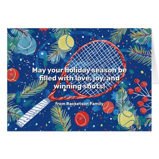 🎾🎄Aangepaste tekst, Tennis Hit a Christmas Winne (Voorkant Horizontaal)