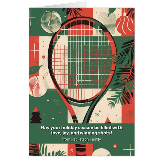 🎾🎄Aangepaste tekst, Tennis Holiday Tennis Cheer (Voorkant)