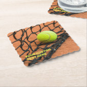 Aangepaste tekst Tennis Kartonnen Onderzetters (Gebogen)