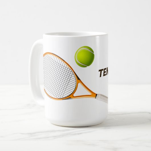 Aangepaste tekst Tennis Koffiemok (Voorkant links)