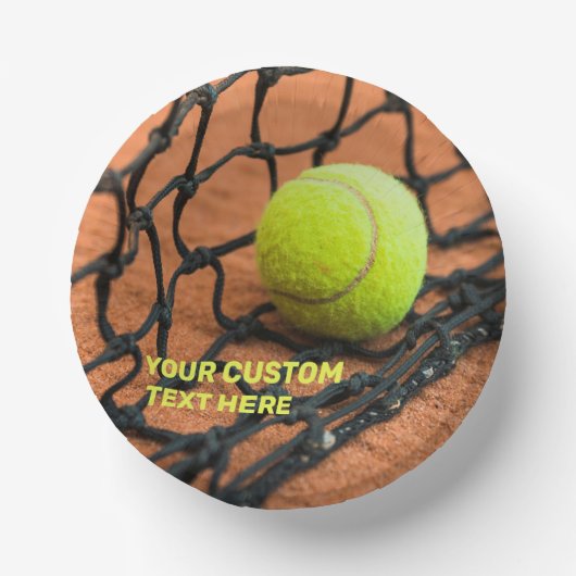 Aangepaste tekst Tennis Papieren Kommen (Voorkant)