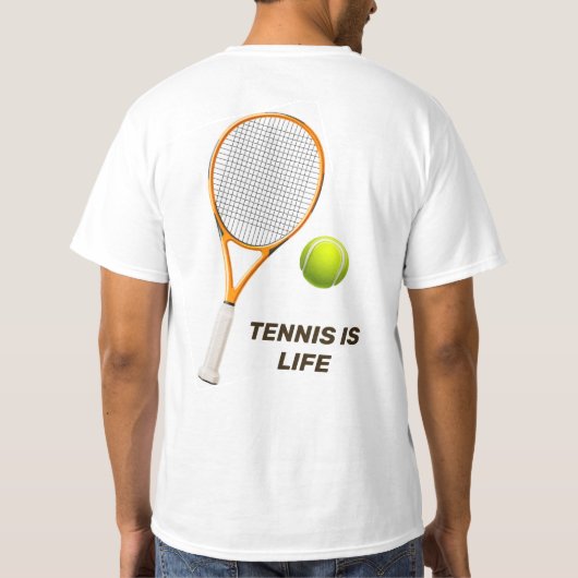 Aangepaste tekst Tennis T-shirt (Achterkant)