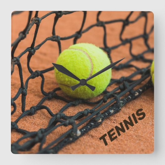 Aangepaste tekst Tennis Vierkante Klok (Voorkant)