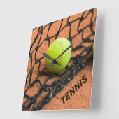 Aangepaste tekst Tennis Vierkante Klok (Hoek)