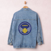 Aangepaste tekst Tennisbal met vleugels Denim Jacket (Hangar)