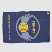 Aangepaste tekst Tennisbal met vleugels Golfhanddoek (Horizontaal)